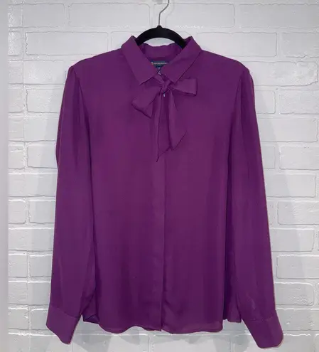 Brooks Brothers Dressy Plum Blouse with Bow