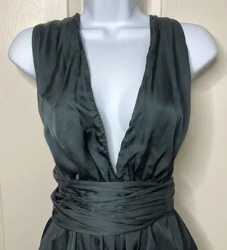 NWT Subdued Deep V Neck Wrap Around Romper (London Green)