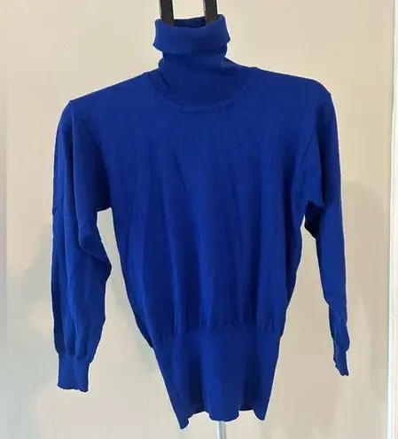 Bogner Blue Turtleneck Wool Blend Ski Wear Sweater Size M