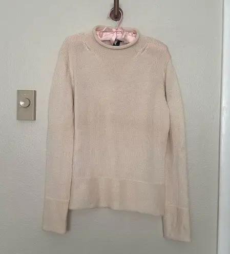 Willi Smith Small 100% Merino Wool Knit Mock Neck Cozy Sweater Long Sleeve Fall