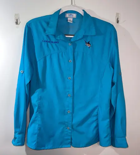 Guy Harvey Fishing Shirt Roll Tab Long Sleeve Cayman Islands Marlin-Size M