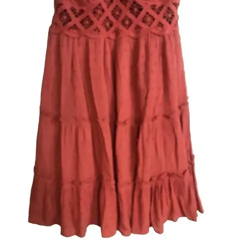 Brand New In Bohemian Burnt Orange Skater Dress Size S
