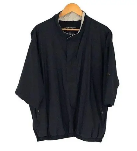 Dryjoys by Footjoy Mens 1/4 Zip Pullover Golf Rain Wind Jacket Black Size XL