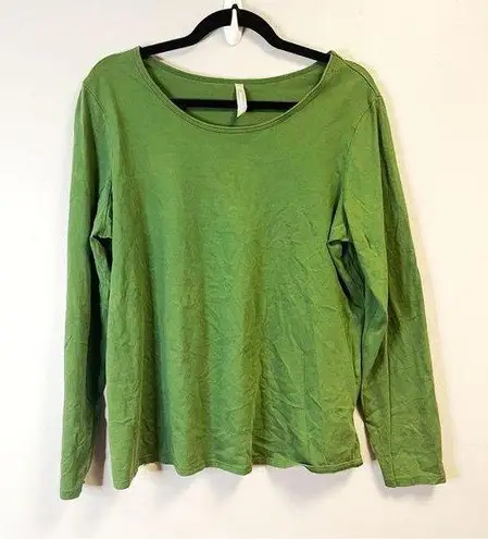 Hanna Andersson Top Green Long Sleeve Crew Neck Pima Cotton Tee Sz XL