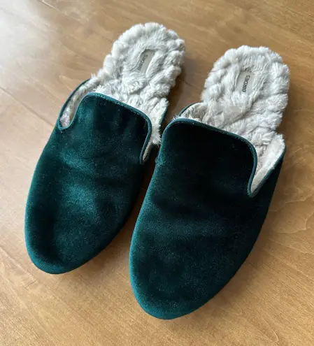 Birdies Women’s Emerald Green Velvet Phoebe Mules, Size 9