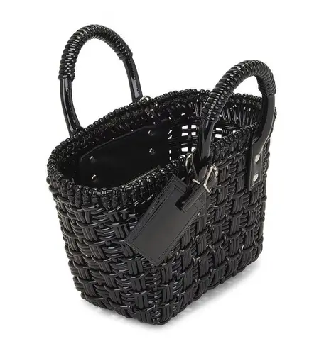 8 Other Reasons Black Woven Tote Bag Top Handle Shoulder Strap 8x7.25 x4.5 NEW