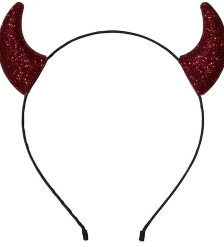 Anna Belen Devil Horns Halloween Headband O/S Red Glitter Red