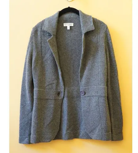 Neiman Marcus NM Gray Cashmere Sweater Blazer Jacket Size Small