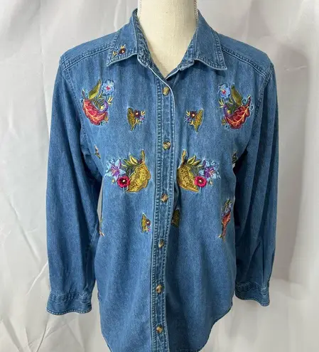 Bobbie & Brooks Vintage Bobbie brooks denim chambray embroidered shirt