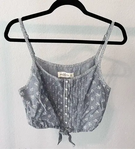 Abercrombie & Fitch  Denim Blue Spaghetti Strap Crop Top Medium NWT - Image 1