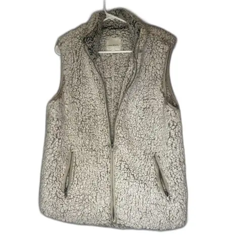 Thread & Supply White Sherpa Zip Vest Women’s Size Large Cozy Outerwear