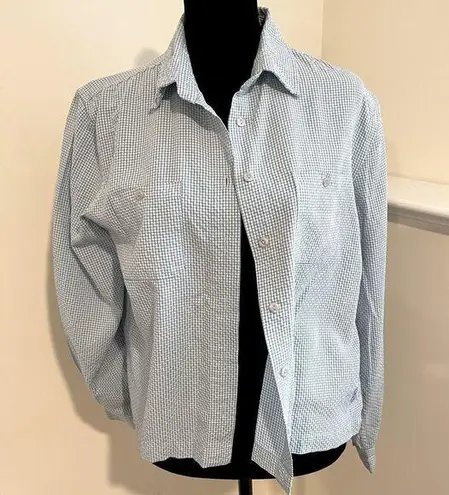 Christopher & Banks  Button down shirt Size Small. Blu/black check