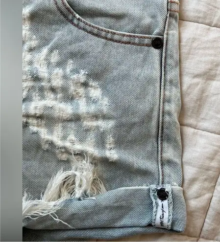 One Teaspoon RARE Revolve X  Light Wash Hawks Cheetah Distressed Denim Shorts -30