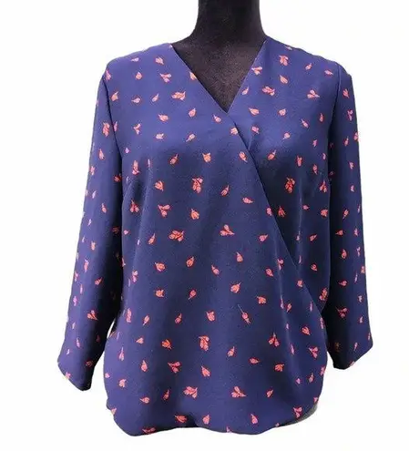 Draper James Purple Hampton Wrap 3/4 Sleeve Top 8