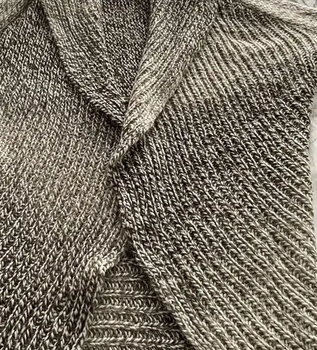 Tumi Peruvian baby alpaca & wool marled gray shawl collar open front cardigan S