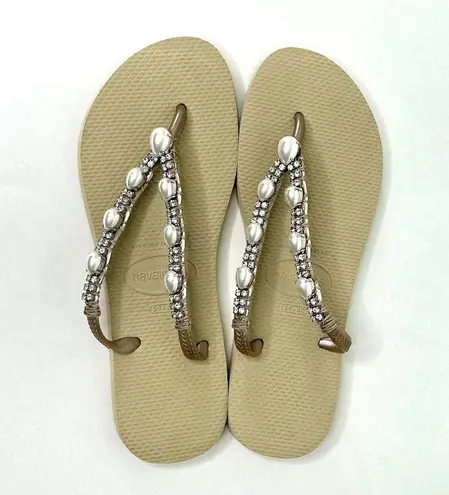 Havaianas Coravana x  Pearl Combo Flip Flops in Sand Size 9 / 10  *39/40*