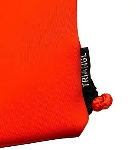 Traingl Red Orange Neoprene Drawstring Knapsack Backpack