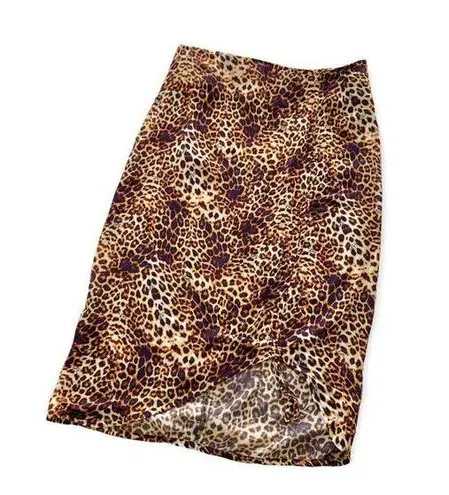 VDM The Label Revolve Stassie Leopard Print Skirt Swim Coverup Women's Small Brown