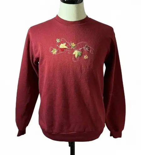Endless Sun Endless Designs Vintage Embroidered Fall Leaves Sweatshirt Crewneck M