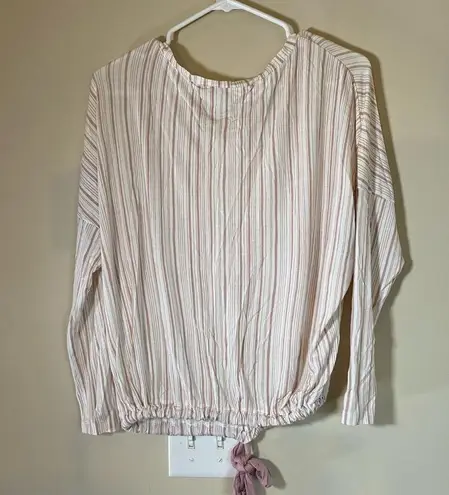 Eberjay Eberjey Pink & White Striped Long‎ Sleeve Pajama Top Size small super soft