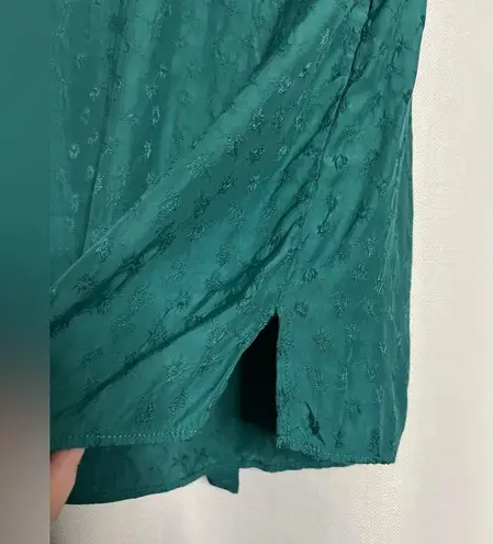 Sandro Paris Green Textured Tie Blouse