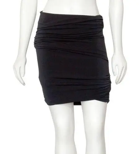 Elizabeth and James Women's Rouched Black Mini Skirt Black Label Designer XS