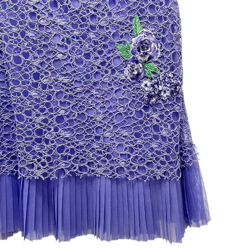 Tadashi Shoji NWT Abelle Off-The-Shoulder Lace Dress Wisteria Purple Size 10 NEW