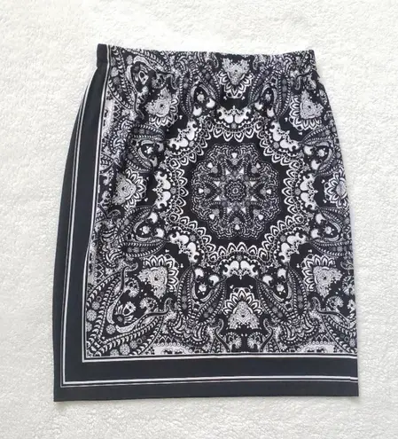 Chico's Black and White Paisley Skirt