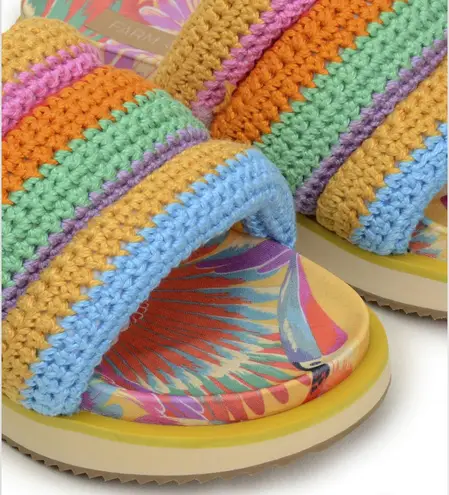 Farm Rio Colorful Toucan Crotchet Anatomic Sandals