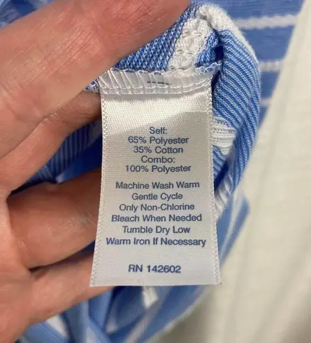 Sail To Sable Blue&White Stripe Long Sleeve Shift Dress Sz.M