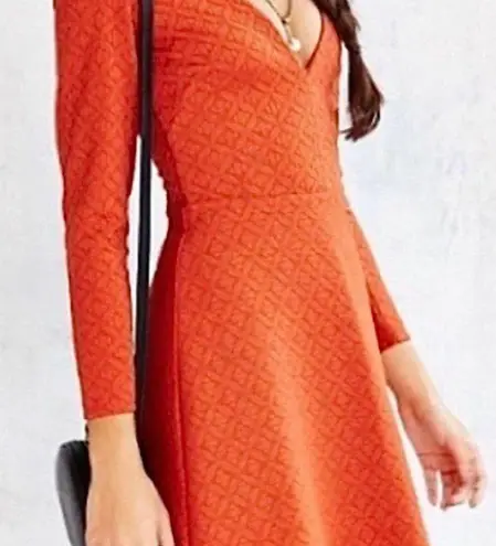 Cooperative Ramona Dress | Urban Outfitters Textured Pumpkin V-Neck Cottagecore