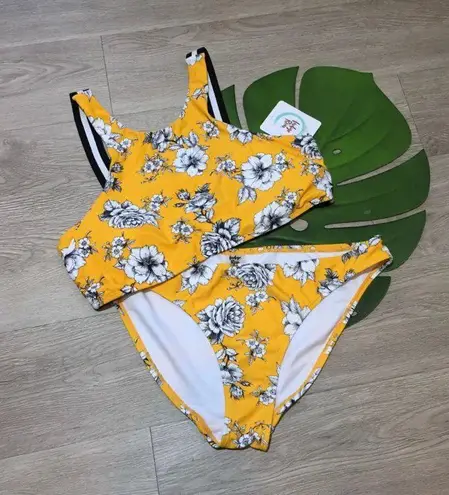 Indigo Rein NWT MSRP $80 Yellow Black Bikini Set New Swim New With Tags thumbnail 1