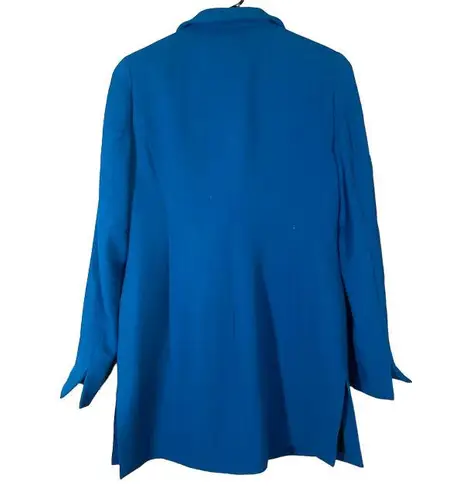 Nina McLemore Blue Button Front Jacket 100% Wool Women Sz 0