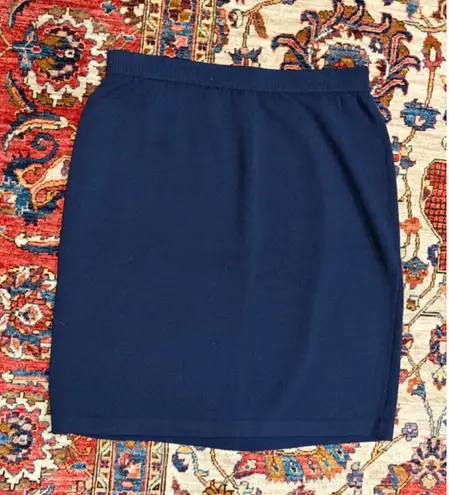 St. John Collection Navy Santana Knit Pencil Skirt Classic Pull-On Size 12