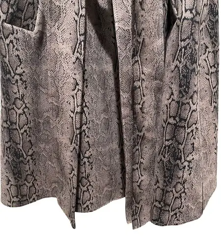 Love Token Snakeskin Print Tie Jacket Brown Size Small