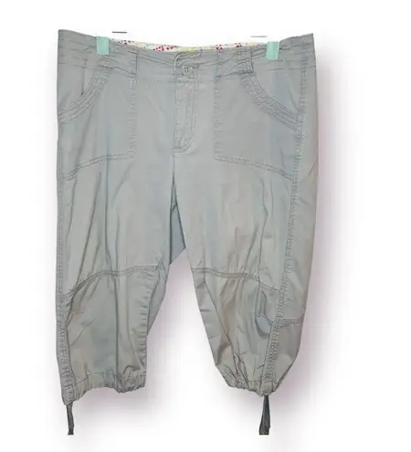 Lee Women's Casual Gray Crop Capri Pants Tie Hem 8