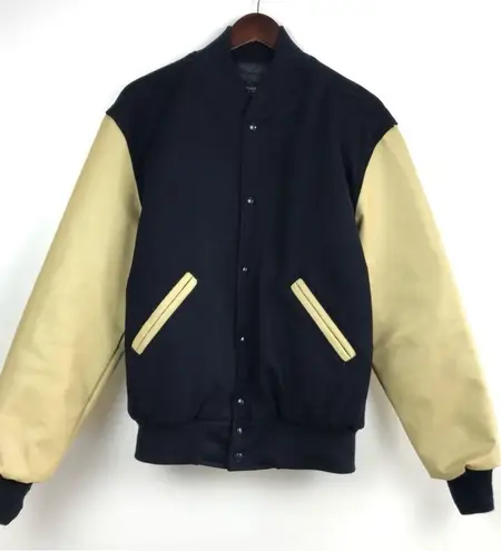 Holloway Unisex Letterman Virgin Wool Varsity Jacket Size S Vinyl Sleeves