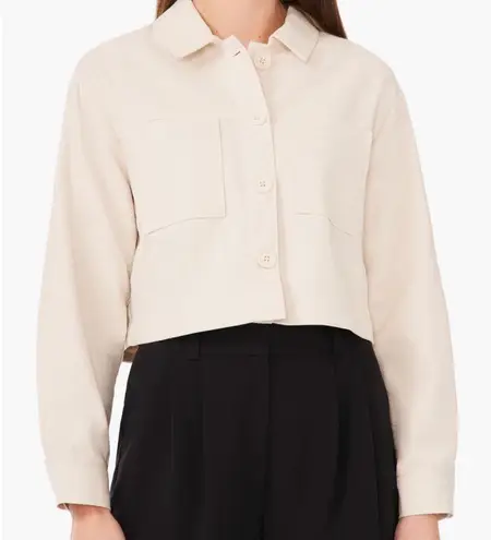 Halogen  Natural Beige Patch pocket cropped Jacket - Image 1