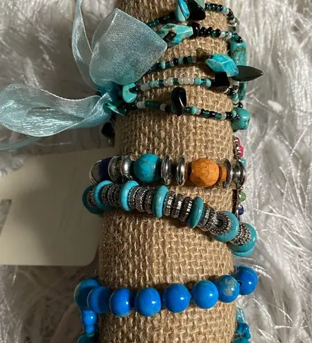 Collection 9 Turquoise Mixed Stone Fashion Southwestern Boho Style Bracelets