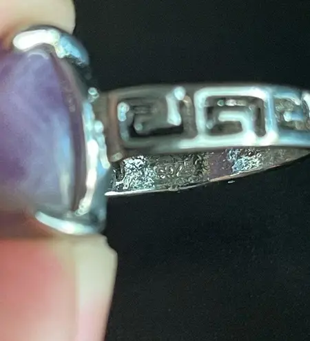Amethyst Natural purple S925 silver ring size 7.5