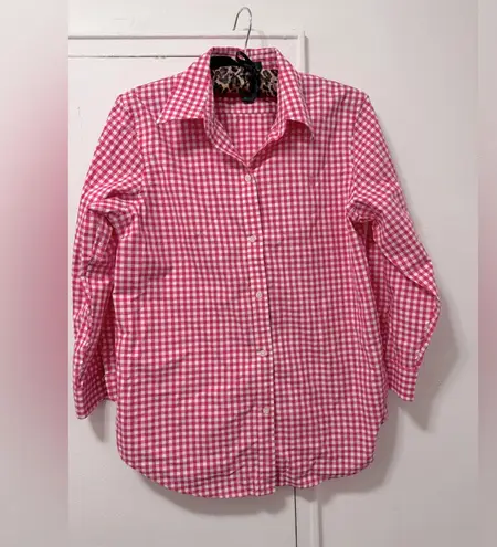 Ralph Lauren Slim Fit Gingham Pink Poplin Shirt Sz Large fits like medium