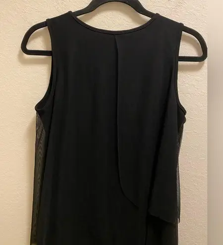 Joseph Ribkoff Black Mesh Layered Blouse Size 8