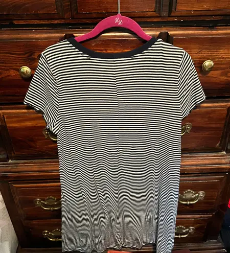 SO Navy Blue Striped Tshirt Dress