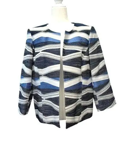 Kasper  Open Front Blazer Jacket Cardigan Blue Colors Ladies Size 12 Career