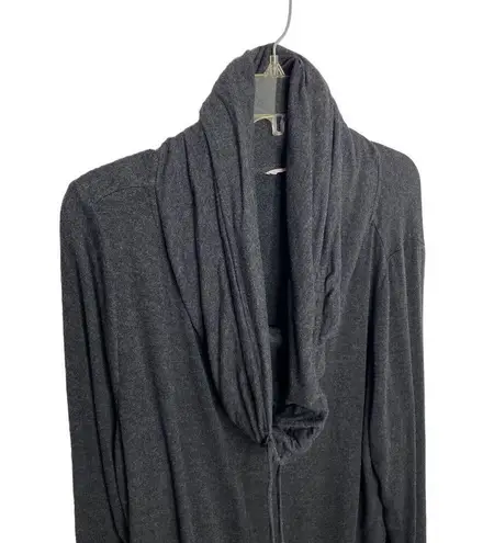 Soft Surroundings Cowl Neck Tunic Sweater Dark Gray Sweatshirt Drawstring XL