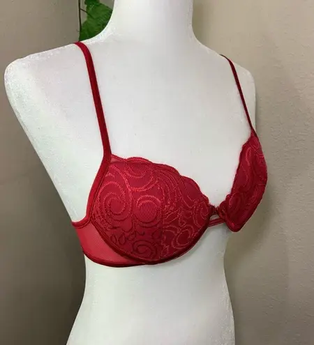 Vassarette  Red Sexy Lace Design Bra 34B