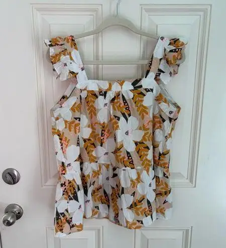 THML Floral Print Babydoll Blouse Tank Size Medium