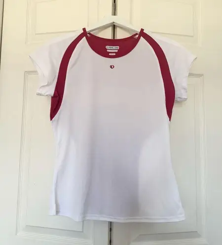 Pearl Izumi Red and White Cycling Shirt Activewear Dri-Fit Top Size Medium