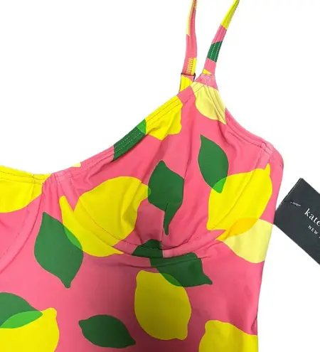 Kate Spade NWT  Sea Star Pink Lemon one piece swimsuit cut out back size medium