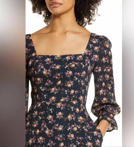 Julia Jordan Floral Bell Sleeve Midi Dress Country Cottage Size 2 XS NWT